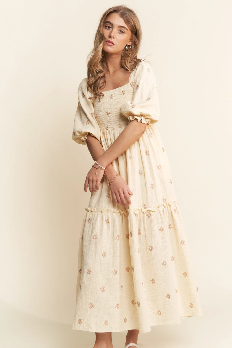 Fern Embroidered Dress