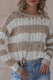 Khaki Striped Sweater
