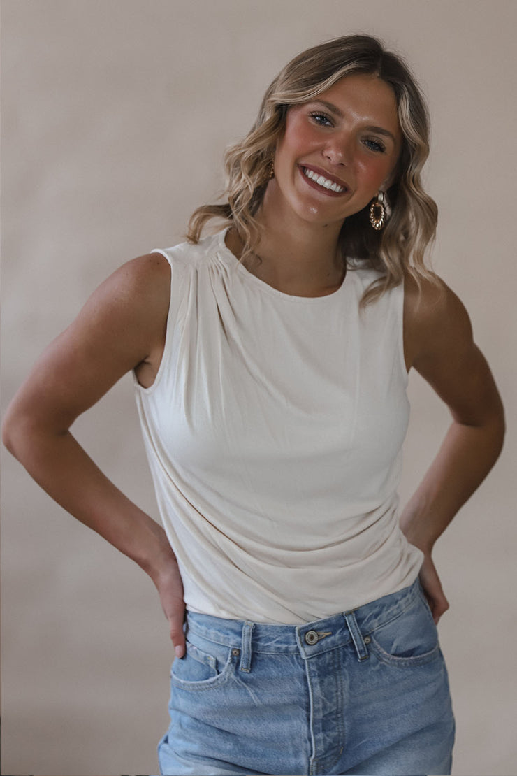 Ivory Cinched Tank