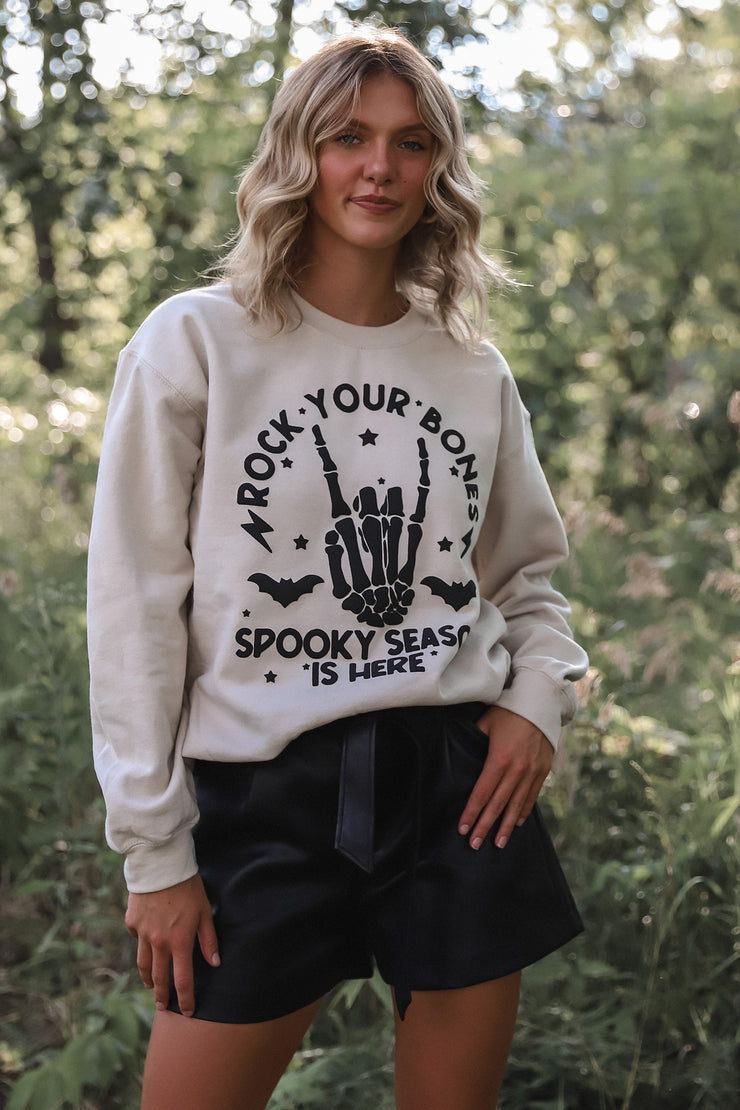 Rock Your Bones Tan Sweatshirt