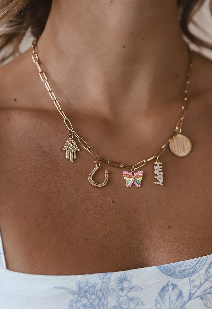 Charmed I'm Sure Happy Butterfly Necklace