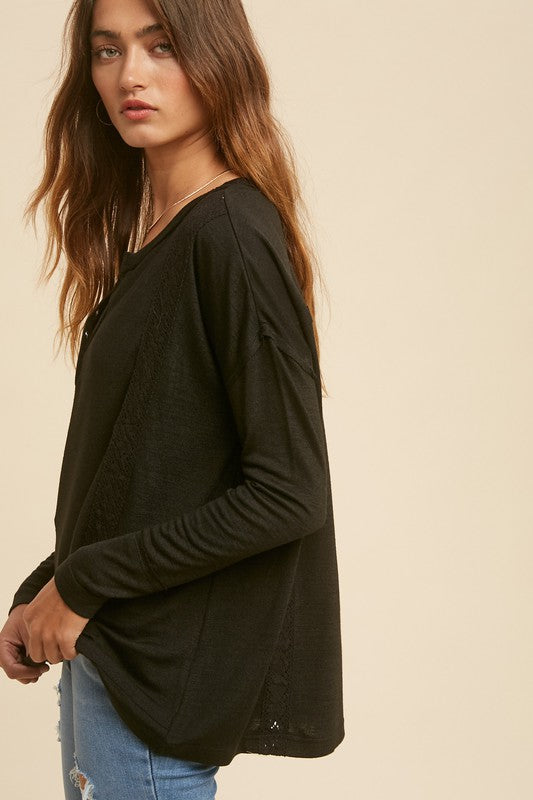Lace Accented Henley