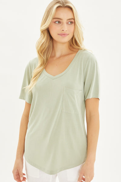 Danni Sage Pocket Tee