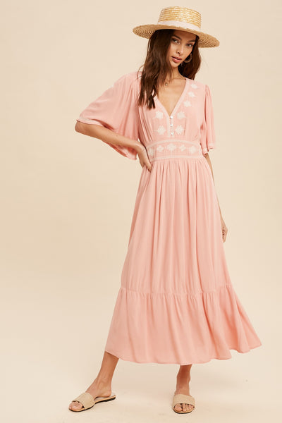 Guava Embroidered Dress