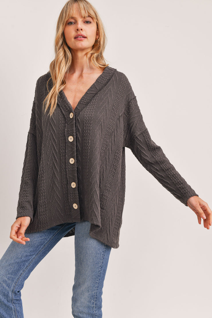 Cookie Charcoal Cardigan