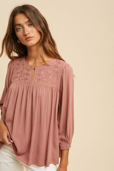 Tonal Embroidered Blouse
