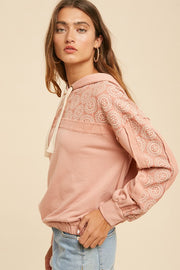 Dusty Pink Embroidered Sweatshirt