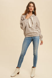 Dusty Taupe Embroidered Sweatshirt