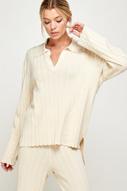 Ivory Polly Polo Pullover