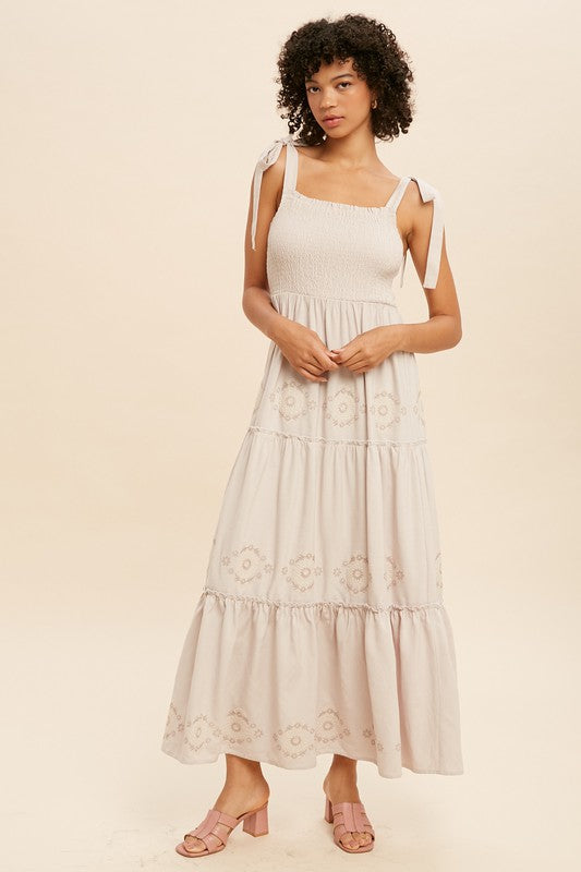 Natural Linen Daisy Dress