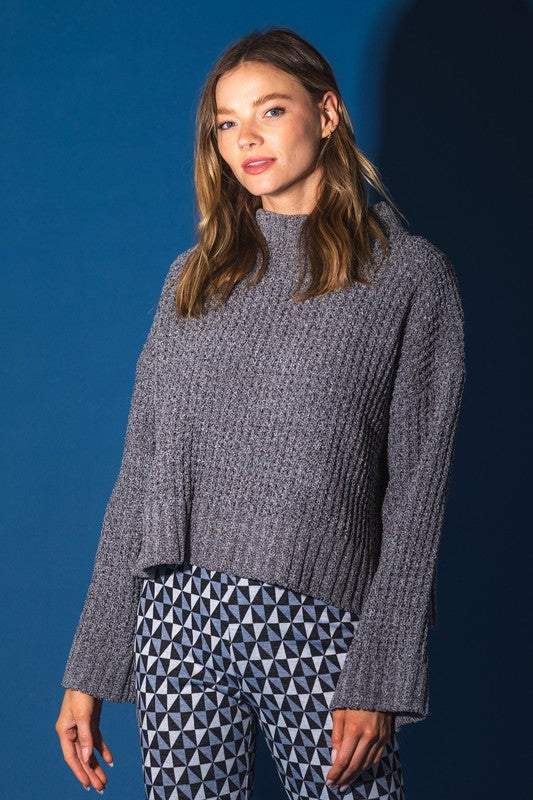Tara Charcoal Turtleneck Sweater