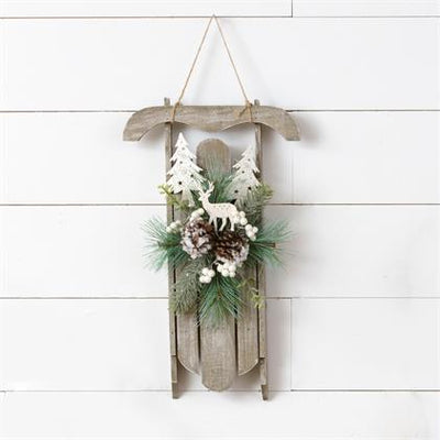 Wall Hanging Wooden Sled