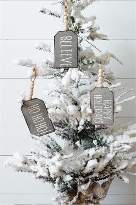 Galvanized Word Ornament