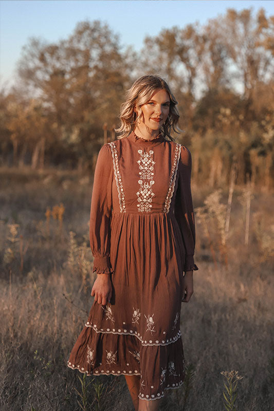 Taupe Folklore Dress