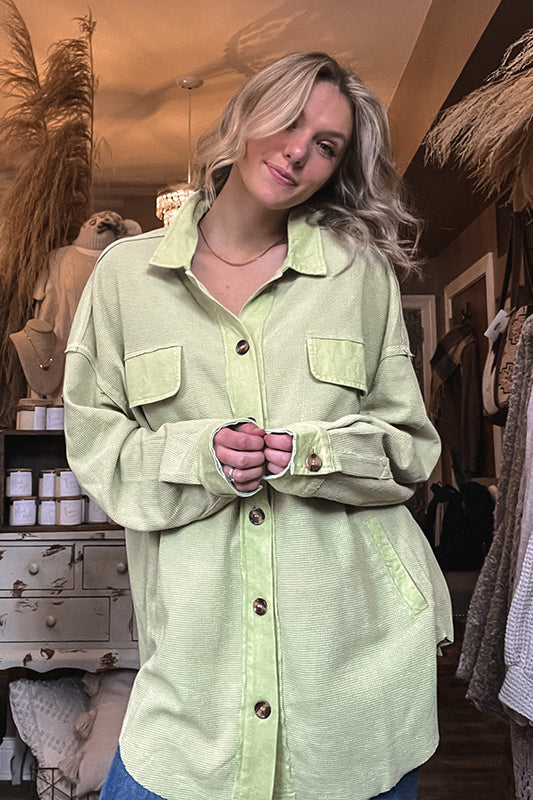 Sophie Pear Thermal Shacket