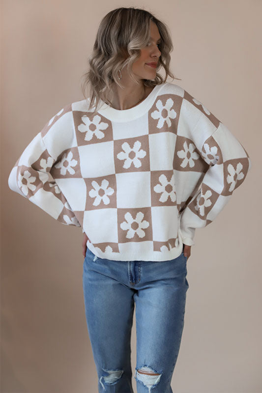 Daisy Check Sweater