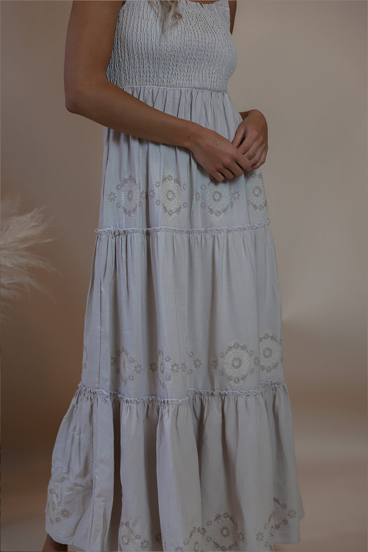 Natural Linen Daisy Dress
