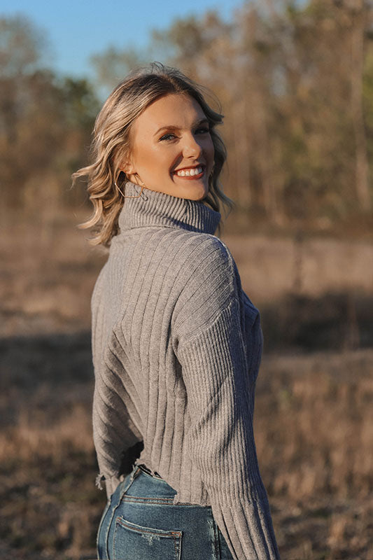 Grey Rebecca Ripped Sweater